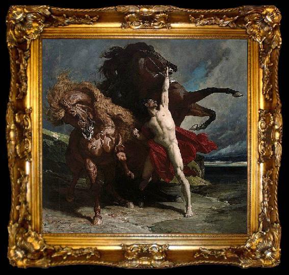 framed  Henri Regnault Automedon with the Horses of Achilles, ta009-2